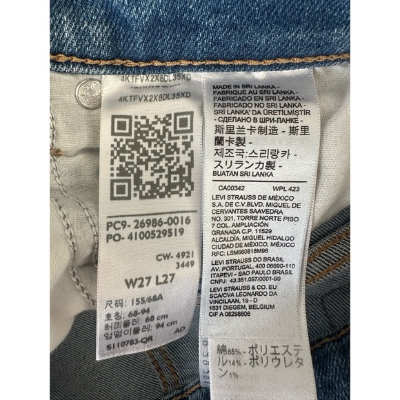 Levi High Waisted Mom Jean Size W27 L27 - Picture 4 of 5